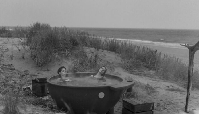 Romantic hot tub lodge style coastal escape in Cornwall